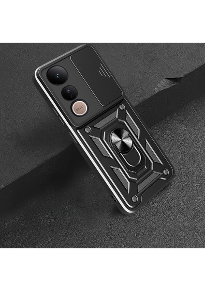 Vivo V50 Lite 4g Kılıf Magnetik Standlı Kamera Korumalı Sürgülü Kapak fırsatları