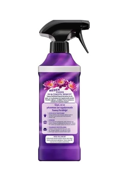 Yumoş Ev Vetekstil Spreyi Lotus Yıkanması Zor Eşyalar Için 450 ml