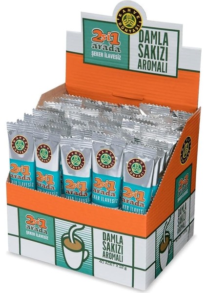 Kahve Dünyası 40'lı 2'si 1 Arada Damla Sakızı Aromalı Hazır Kahve
