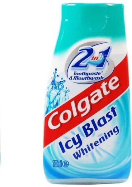 Colgate 2 In 1 Toothpaste & Mouthwash Icy Blast Whitening 100ML