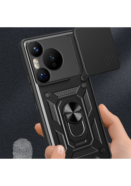 Huaweii Pura 70 Pro 5g Kılıf Magnetik Standlı Kamera Korumalı Sürgülü Kapak fırsatları