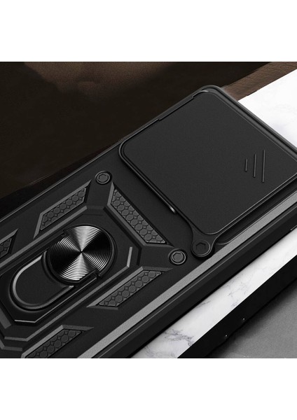 Huaweii Pura 70 Pro 5g Kılıf Magnetik Standlı Kamera Korumalı Sürgülü Kapak