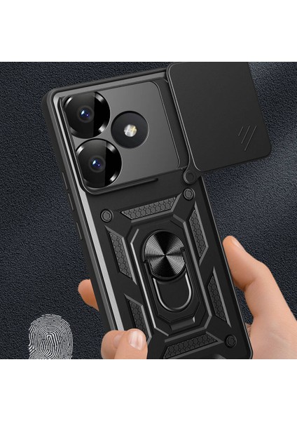 Xiaomi Poco F6 Kılıf Magnetik Standlı Kamera Korumalı Sürgülü Kapak fırsatları