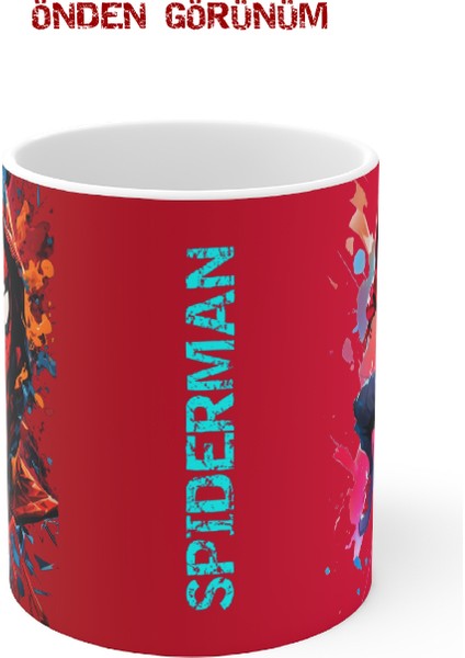 'spiderman' Isim ve Görsel Baskılı Canlı Renkli Porselen Kupa Bardak fırsatları