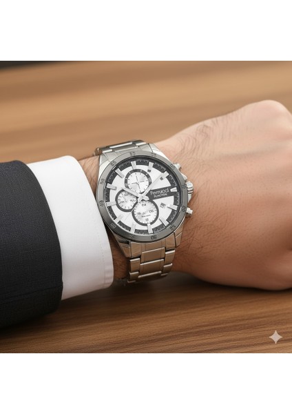Erkek Kol Saati Gümüş Renk, Metalik Kadran - Şık Metal Kordon, 2 Yıl Garantili modelleri