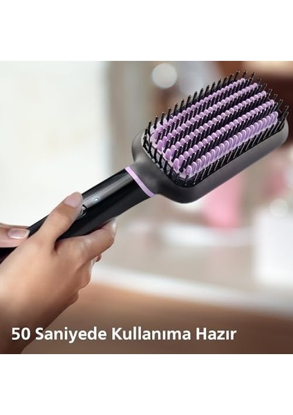 Philips Düzleştirici Tarak, Turmalin Seramik Kaplama, Thermoprotect Teknolojisi, Geniş Fırça, 2 Isı Ayarı, 1.8 M Dönebilen Kablo, Hızlı Isınma, Doğal Düzlük, BHH880/00 modelleri