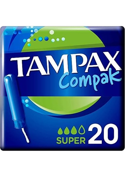 Tampax Compak Super Tampon Aplikatörlü 20 Adet