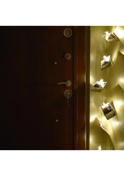 Bakır Renkli LED Işıklı Fotoğraf Asma Işık Süsleme Mandalları (4940)