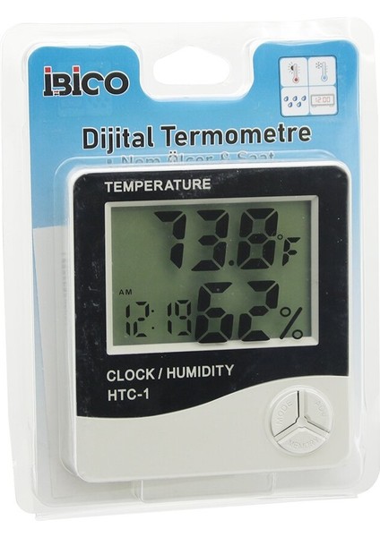 Dijital Saat - Sıcaklık - Nem Ölçer Pilli (4940)