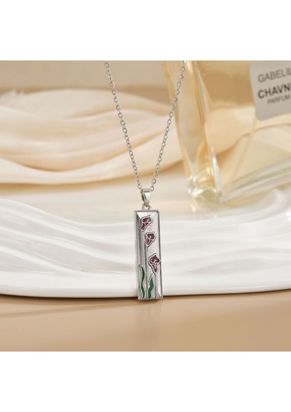 Yeni Kolye Kadın Dönebilen Çiçek Titanyum Çelik Niş Tasarım Duygusu Basit Moda Trendi Yüz Mizaç Köprücük Kemiği Zincir Takı (Yurt Dışından)