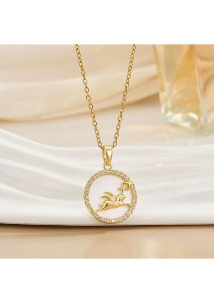 Yeni Kolye Kadın Dönebilen Çiçek Titanyum Çelik Niş Tasarım Duygusu Basit Moda Trendi Yüz Mizaç Köprücük Kemiği Zincir Takı (Yurt Dışından)