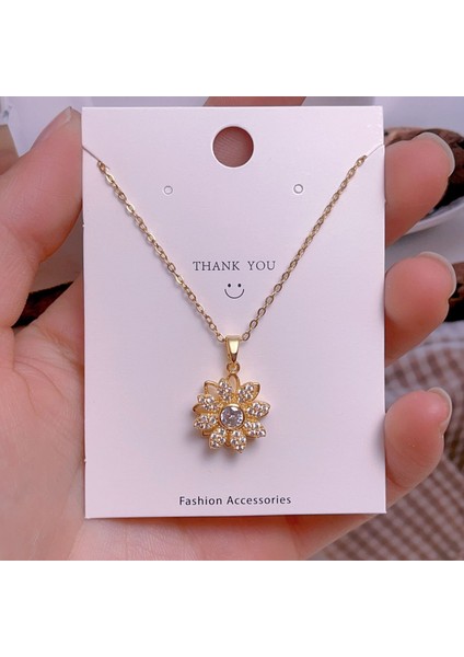 Yeni Titanyum Çelik Köprücük Kemiği Zinciri Dönen Kolye Kolye Kadın Yüz Aksesuarlı (Yurt Dışından)