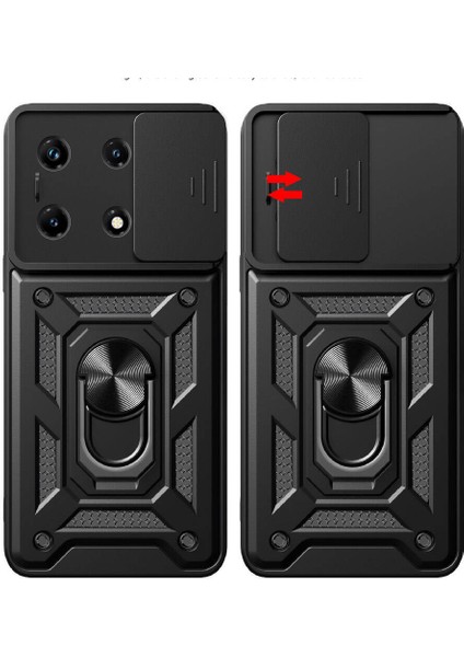 Infinix Note 30 Pro Kılıf Magnetik Standlı Kamera Korumalı Sürgülü Kapak indirimleri