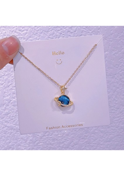 Yeni Işık Lüks Moda Yıldız Gezegen Şekli Tasarım Kolye Kadın Titanyum Çelik Köprücük Kemiği Zinciri Kozmik Yıldız Nehir Kolye Mücevher (Yurt Dışından)