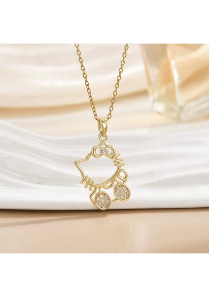 Yeni Kıdemli Işık Duygusu Lüks Mikro Set Zirkonya Bakır 18 Ayar Altın Kaplama Kolye Kolye Köprücük Kemiği Zinciri Takı ile Kadın Moda (Yurt Dışından)