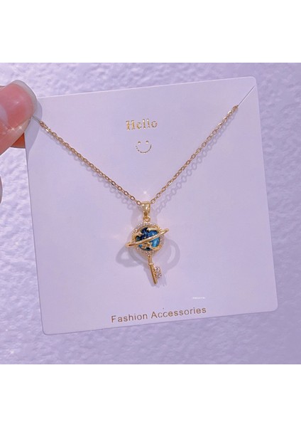 Yeni Işık Lüks Moda Yıldız Gezegen Şekli Tasarım Kolye Kadın Titanyum Çelik Köprücük Kemiği Zinciri Kozmik Yıldız Nehir Kolye Mücevher (Yurt Dışından)