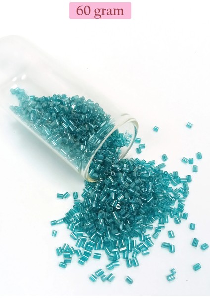 Kesme Cam Boncuk 2mm - 60 Gram - Şeffaf Turkuaz - BNC364
