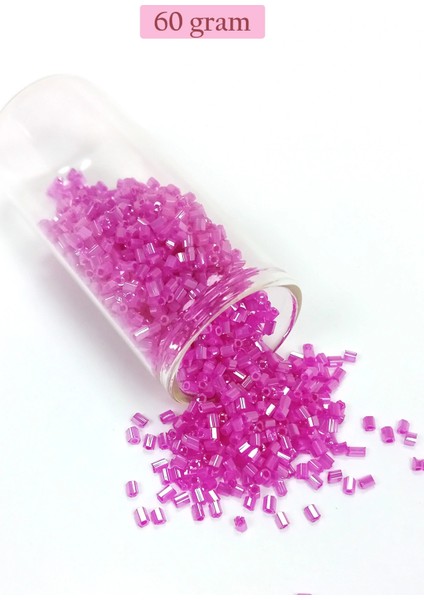 Kesme Cam Boncuk 2mm - 60 Gram - Şeffaf Fuşya - BNC363
