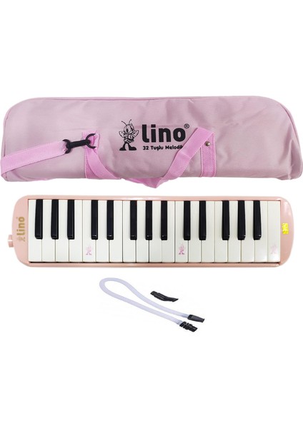Melodika 32 Tuşlu Bez Çanta Pastel Pembe