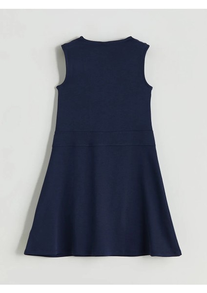 Lcw Kids Lacivert Bisiklet Yaka Kız Çocuk Elbise modelleri
