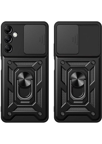 Samsung Galaxy A25 Kılıf Magnetik Standlı Kamera Korumalı Sürgülü Kapak