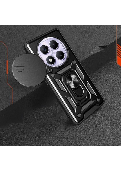 Xiaomi Redmi Note 14 Pro 4g Kılıf Magnetik Standlı Kamera Korumalı Sürgülü Kapak