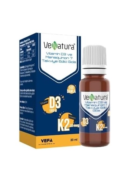 Venatura Vitamin D3 K2 (11.25 Mg) Damla 20 ml P03761