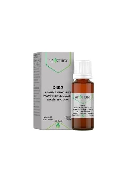 Venatura Vitamin D3 K2 (11.25 Mg) Damla 20 ml P03761 fiyatları