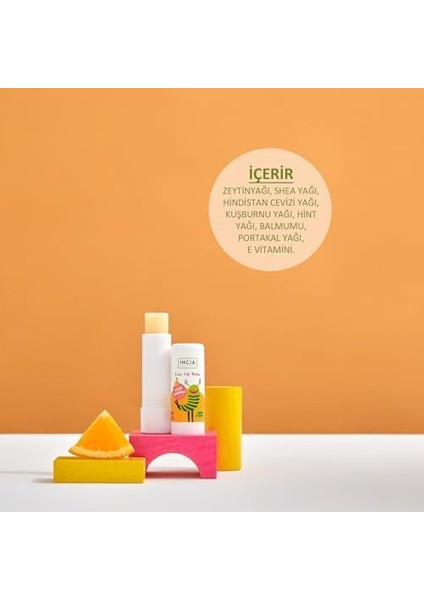 INCIA%100 Doğal Kids Dudak Besleyici Portakal Bitkisel Nemlendirici Dudak Bakım Kremi 6 G fiyatları