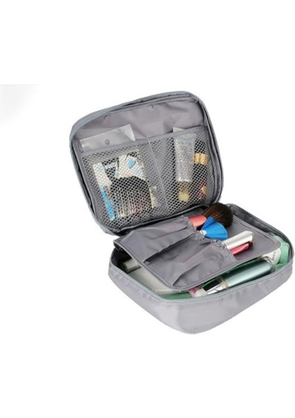 Ecoform Su Geçirmez Organizer Seyahat Kozmetik Makyaj Çantası Gri