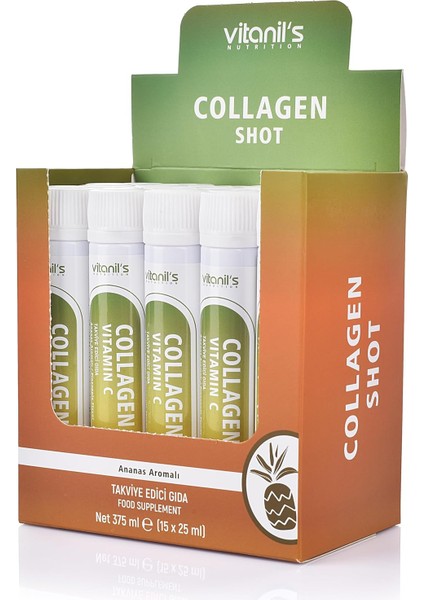 Vitanils Kollajen Shot Ananas Aromali - 25MLX15