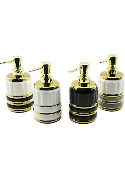 Şişe Gold Kapak - Boğum Seramik Sıvı Sabunluk 7.5X10.5CM (4940)