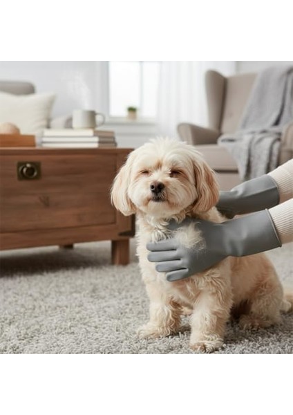 Deconox Büyük Boy Silikon Bulaşık Eldiveni | Fırçalı, Ovma Yüzeyli | Yanmaz, Su Geçirmez, Çok Amaçlı | Mutfak, Banyo, Araba Temizliği | Gıda Uyumlu