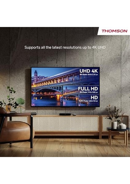 Thomson Streaming Box 240G, 4K Uhd, Ses Kontrolü, Wifi, (Netflix, Video, Youtube, +, Spotify), Dahili Chromecast modelleri