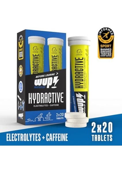 Wup Hydractive Elektrolit, Kafeinli Limonlu 2X20 Efervesan Tablet