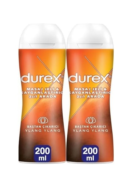 Durex Ylang Ylang 2'si 1 Arada Kayganlaştırıcı & Masaj Jeli (2 x 200 Ml)