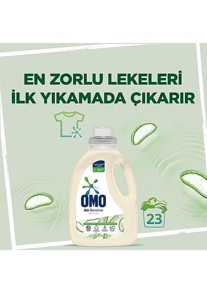 Omo Bio Sensitive Sıvı Deterjan Aloe Vera Özlü Hipoalerjenik 1500 ml fiyatları