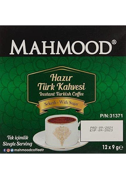 Mahmood Coffee Hazır Türk Kahvesi Şekerli (9 gr x 12 Adet) modelleri