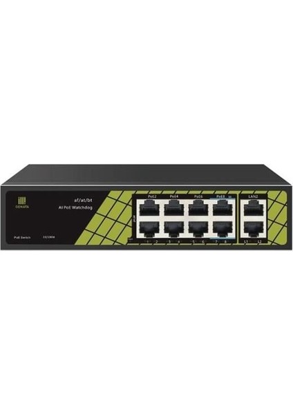 8port Poe 60W GNT-P9828V6 10/100 2-Uplink Yönetilemez Switch