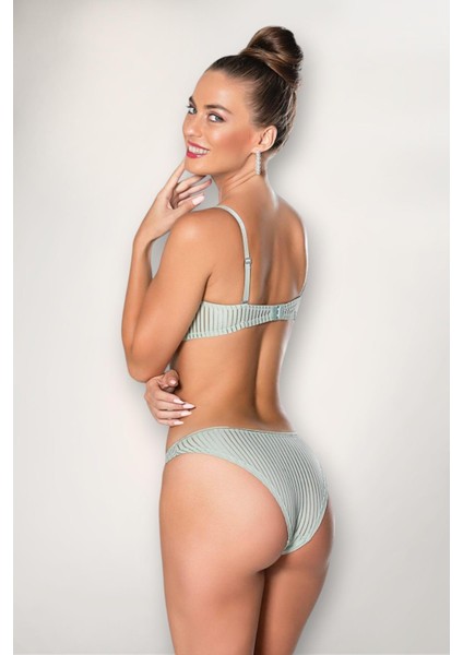 Straplez Mint Yeşili Lotus Sütyen ve Slip Külot Takım fiyatları