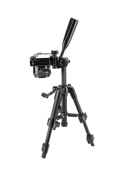 Ayex 3 Yollu Kafa ve Hızlı Değiştirme Plakalı Hafif Kamera Tripodu Yüksekliği Ayarlanabilir ve Kompakt modelleri