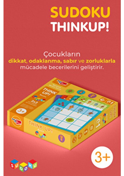 Dikkat Atölyesi Thinkup! Manyetik Mantık Sudoku 3x3 Eğitici Oyun 2-4 Yaş Matematik ve Sayma modelleri