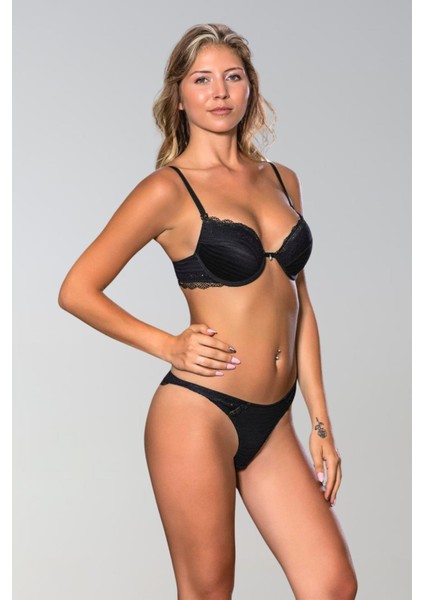 Siyah Destekli Sütyen Külot Takım