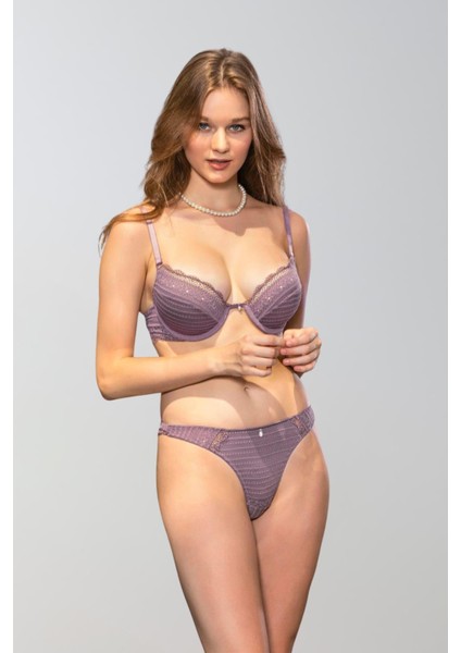 Mor Destekli Sütyen Külot Takım