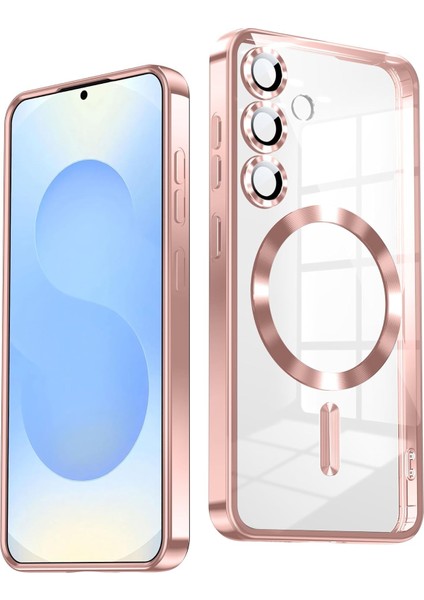 Samsung Galaxy A26 Uyumlu Magsafe Özellikli Kamera Korumalı Şeffaf Kılıf