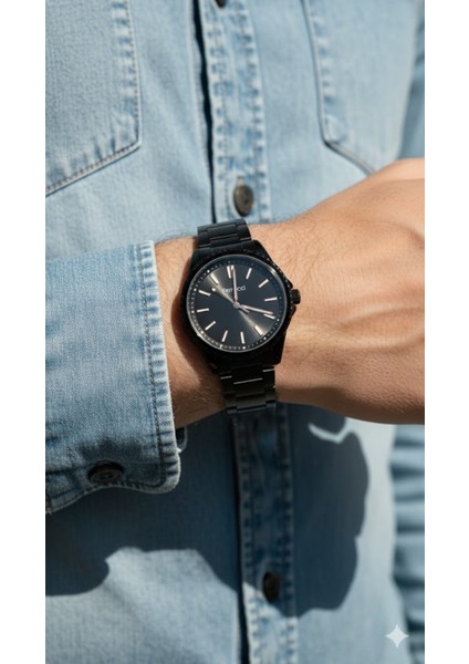 Erkek Kol Saati Siyah Renk, Siyah Kadran - Şık Metal Kordon, 2 Yıl Garantili modelleri