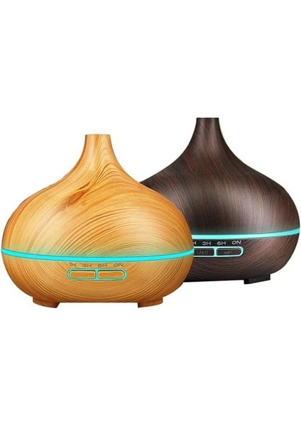 Orret Home Ultrasonik Hava Nemlendirici, Ortam Nemlendirici, Işıklı Buharlı, Ayarlanabilir Zamanlayıcı ve Otomatik Kapanma Özelliği, LED Işıklı Aroma Difüzörü (Koyu Kahve)