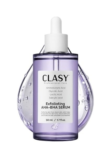Clasycare Cilt Tonu Eşitleyici Peeling Serum – Aha Bha Eksfoliyan & Gözenek Temizleyici | Salisilik Asit & Glikolik Asit ile Aydınlatıcı, Anti-Aging Cilt Bakımı, 50 ml