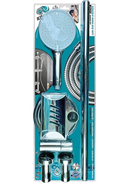 Krom - Vakumlu Lüks Sürgülü Duş Seti (4940)