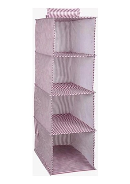 Dolap Içi Düzenleyici Katlanabilir Çok Amaçlı 4 Bölmeli Çizgili Bez Organizer (Siyah) indirimleri